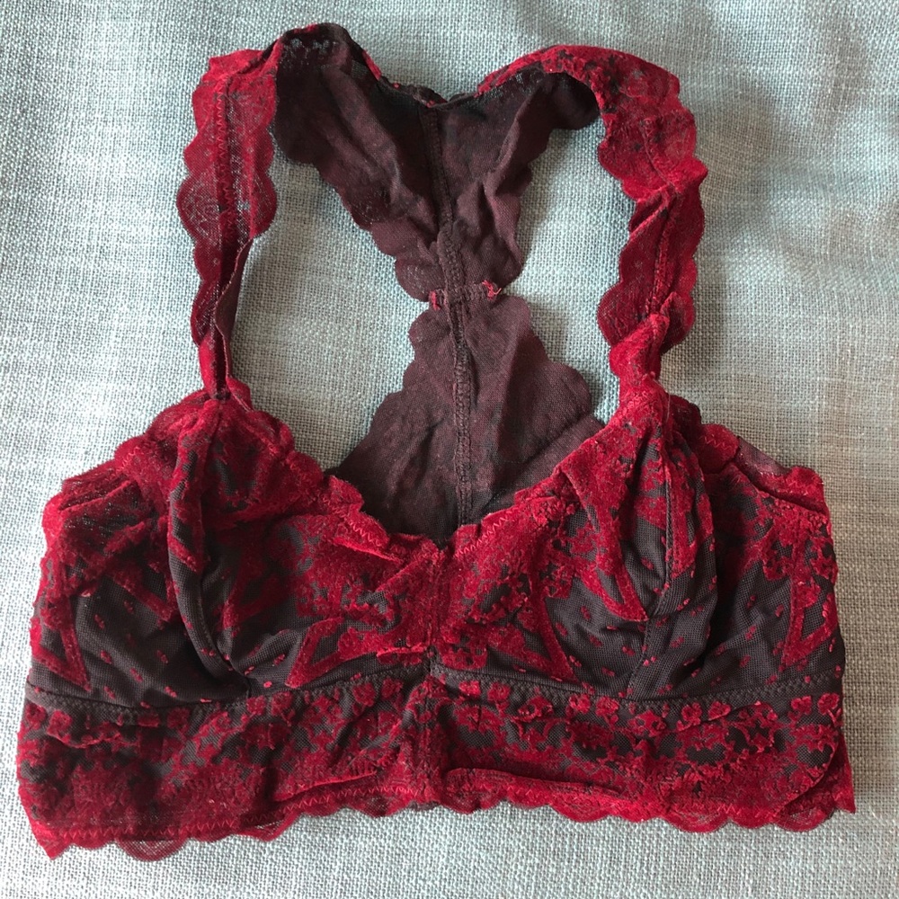 Burgundy Free People Bralette